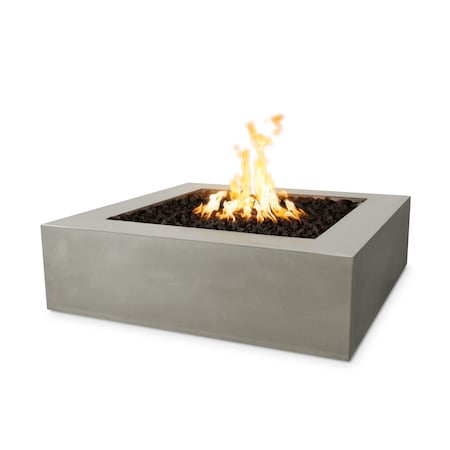 The Outdoor Plus 36 Square Quad Fire Pit - GFRC Concrete - Ash - Match Lit - Natural Gas OPT-QD36-ASH-NG
